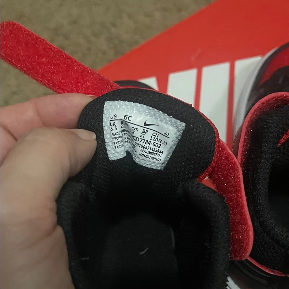 Nike Kids Black and Red High-Top Sneakers - Picture 4 of 4